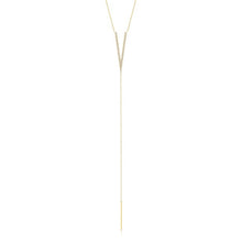 14KT Yellow Gold Diamond Deep V Lariat Necklace