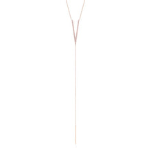 14KT Rose Gold Diamond Deep V Lariat Necklace