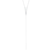 14KT White Gold Diamond Deep V Lariat Necklace