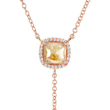 14KT Rose Gold Raw Diamond Flirt Lariat Necklace