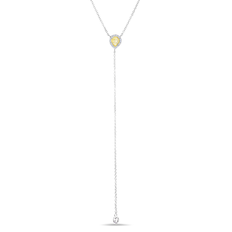 14KT White Gold Raw Diamond Flirt Lariat Necklace