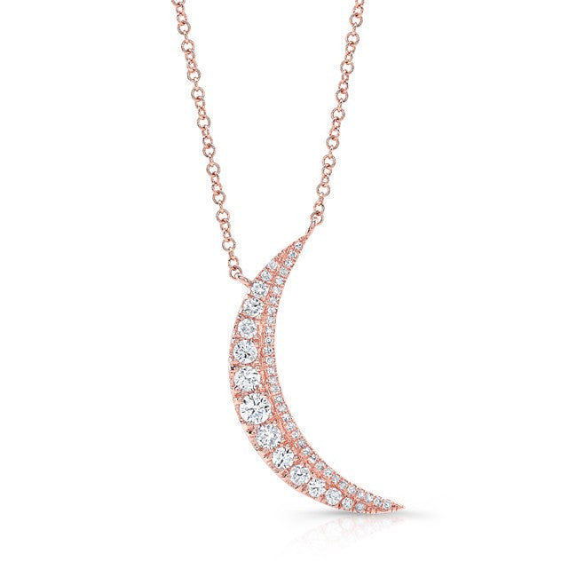 14KT Rose Gold Diamond Luna Necklace