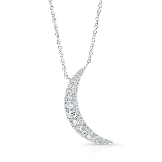 14KT White Gold Diamond Luna Necklace