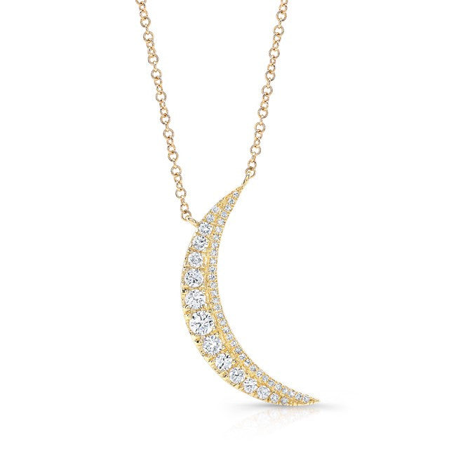 14KT Yellow Gold Diamond Luna Necklace