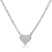 14KT White Gold Diamond Mini Heart Necklace