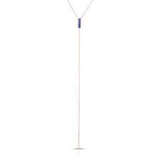 14KT Rose Gold Opal Diamond Brick Lariat Necklace