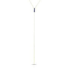 14KT Yellow Gold Opal Diamond Brick Lariat Necklace