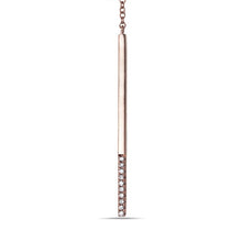 14KT Rose Gold Open Square Diamond Lariat Necklace