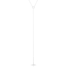 14KT White Gold Open Square Diamond Lariat Necklace