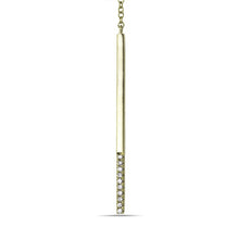 14KT Yellow Gold Open Square Diamond Lariat Necklace