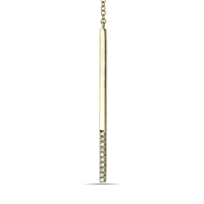 14KT Yellow Gold Open Square Diamond Lariat Necklace