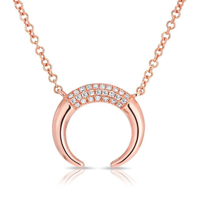 14KT Rose Gold Diamond Mini Taureau Necklace