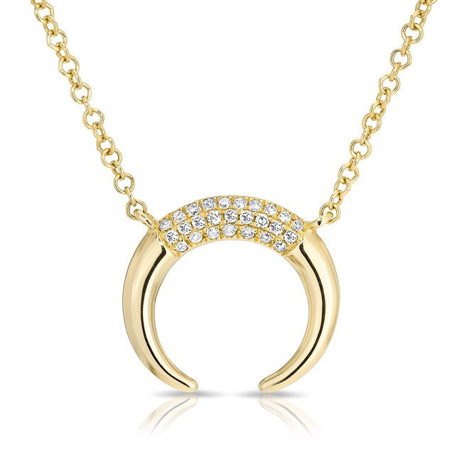 14KT Yellow Gold Diamond Mini Taureau Necklace