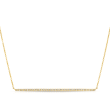 14KT Yellow Gold Diamond Long Thin Bar Necklace