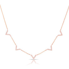 14KT Rose Gold Diamond 5 Mini Chevrons Necklace