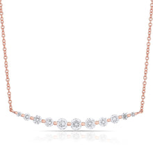 14KT Rose Gold Multi Diamond Crescent Necklace