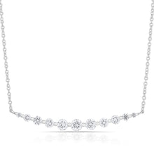 14KT White Gold Multi Diamond Crescent Necklace