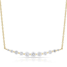 14KT Yellow Gold Multi Diamond Crescent Necklace