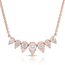 14KT Rose Gold Diamond Elizabeth Crown Necklace