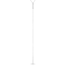 14KT White Gold Baguette Diamond Bar Lariat Necklace