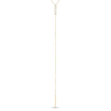 14KT Yellow Gold Baguette Diamond Bar Lariat Necklace