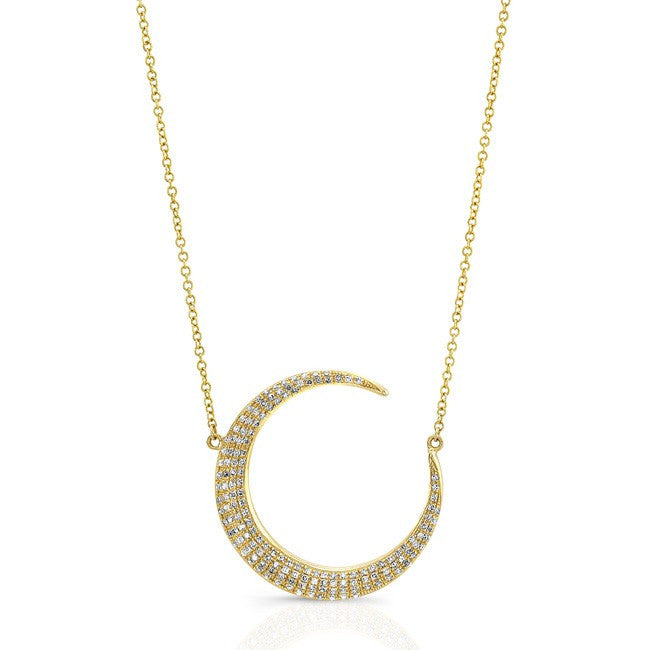 14KT Yellow Gold Diamond Lunar Necklace