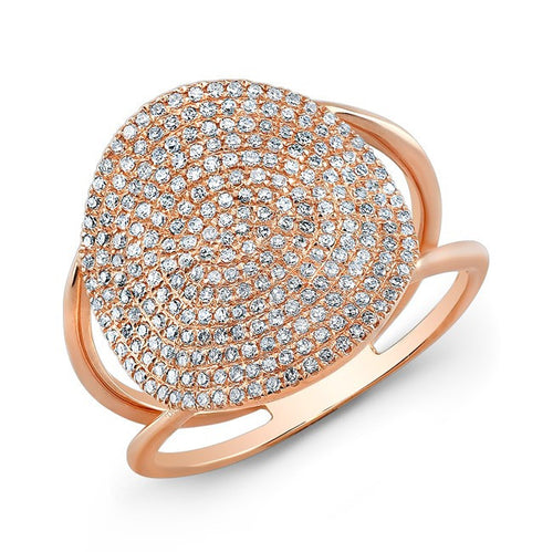 14KT Rose Gold Diamond Disc Ring