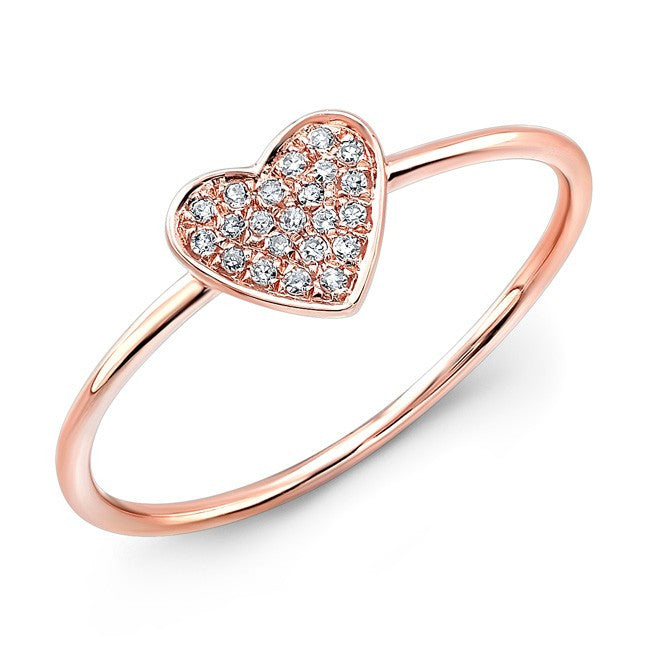 14KT Rose Gold Diamond Heart Ring
