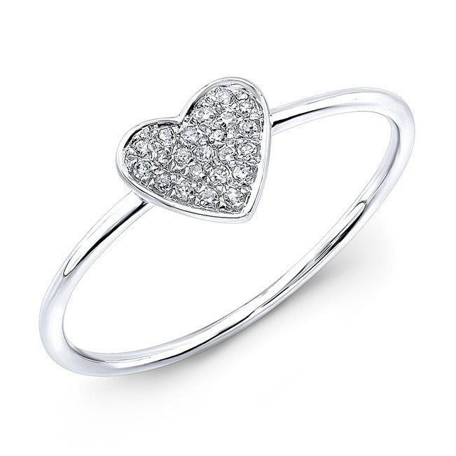 14KT White Gold Diamond Heart Ring
