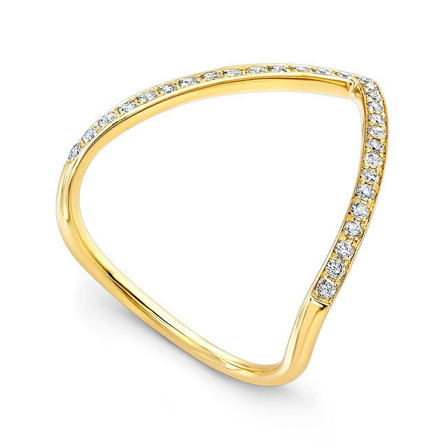 14KT Yellow Gold Diamond V Ring
