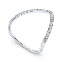 14KT White Gold Diamond V Ring