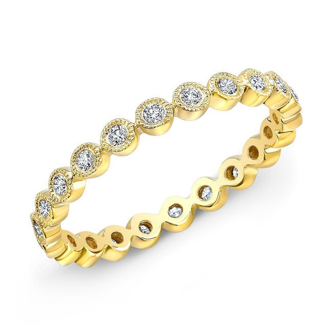 14KT Yellow Gold Bezel Set Diamond Ring