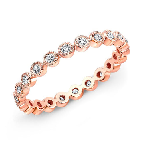 14KT Rose Gold Bezel Set Diamond Ring
