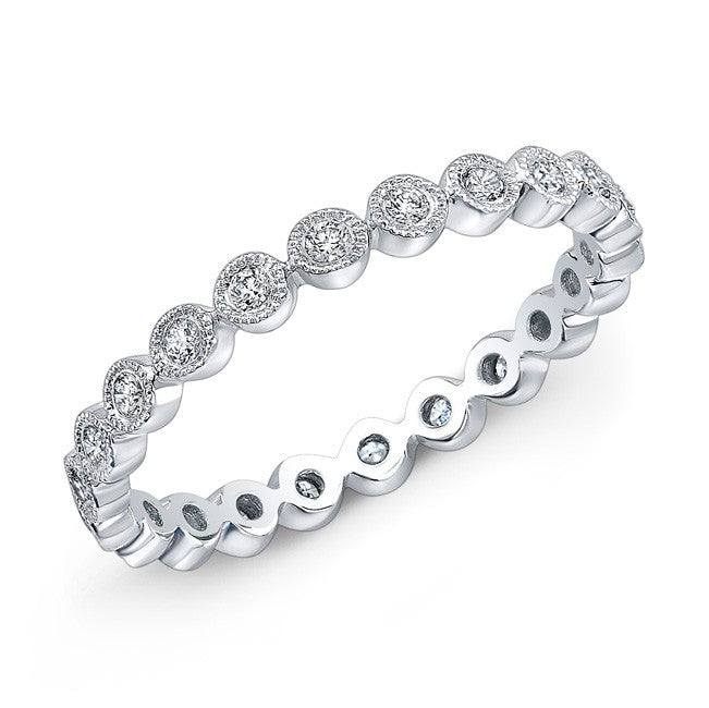 14KT White Gold Bezel Set Diamond Ring