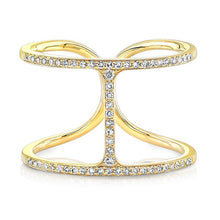 14KT Yellow Gold Diamond H Ring