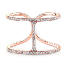 14KT Rose Gold Diamond H Ring