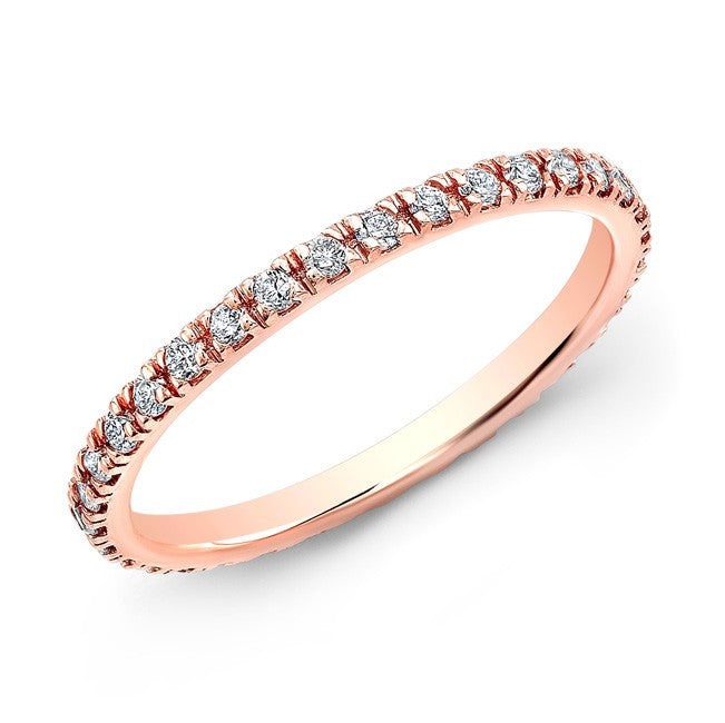 14KT Rose Gold Diamond Eternity Stacking Ring