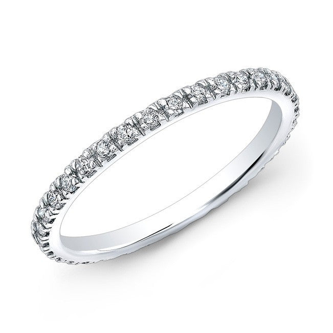 14KT White Gold Diamond Eternity Stacking Ring