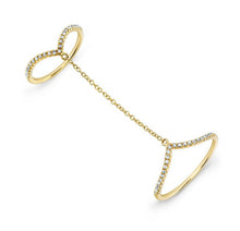 14KT Yellow Gold Diamond 50 Shades Chain Ring