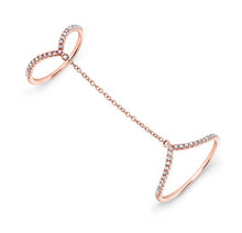 14KT Rose Gold Diamond 50 Shades Chain Ring