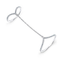 14KT White Gold Diamond 50 Shades Chain Ring