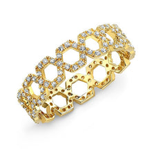 14KT Yellow Gold Diamond Mini Lattice Ring