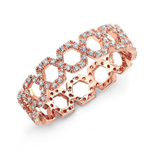 14KT Rose Gold Diamond Mini Lattice Ring