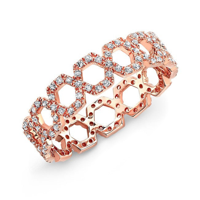 14KT Rose Gold Diamond Mini Lattice Ring