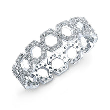 14KT White Gold Diamond Mini Lattice Ring