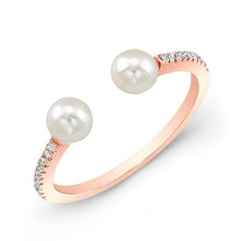 14KT Rose Gold Diamond Pearl Tastemaker Ring