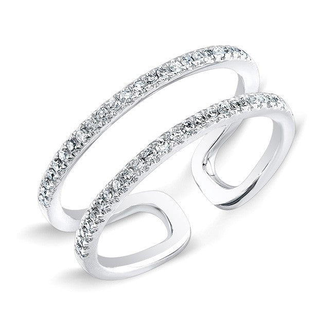 14KT White Gold Diamond Knuckle Ring