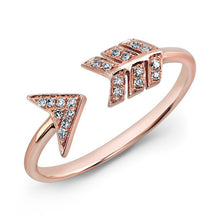 14KT Rose Gold Diamond Arrow Ring