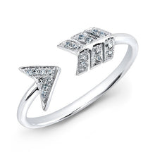 14KT White Gold Diamond Arrow Ring