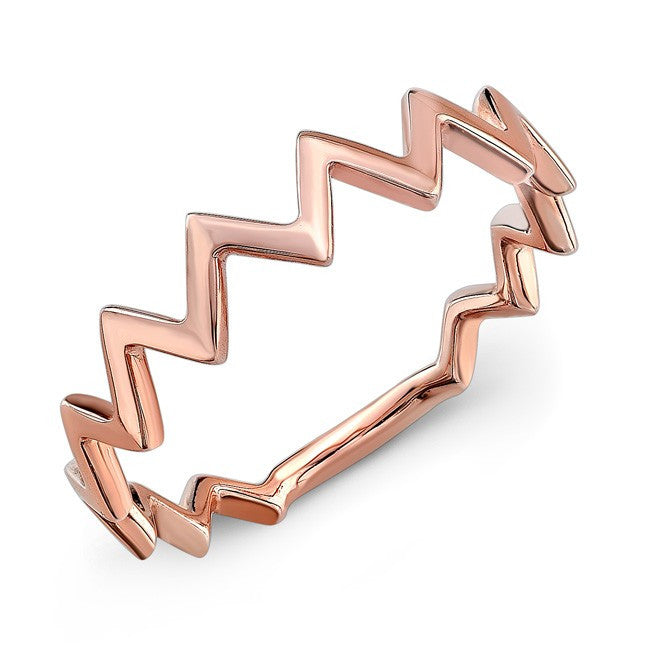 14KT Rose Gold Zig Zag Stacking Ring